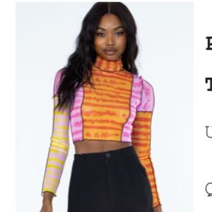 princes polly sheer pink and orange long sleeve